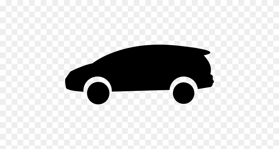 Personal Car Side View Silhouette Icon, Gray Png Image