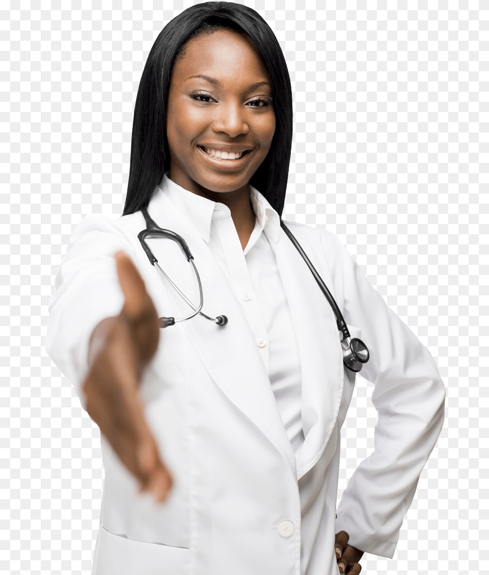 Personal Care Services To Our Valued Patients In Our African Female Doctor, Clothing, Coat, Shirt, Lab Coat Free Png