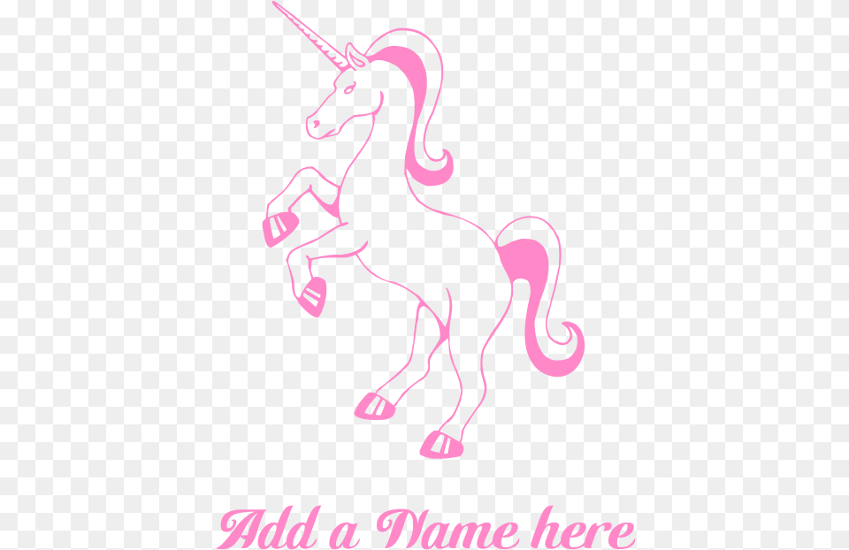 Personalisable Pink Unicorn Banner Illustration, Animal, Mammal, Horse Free Transparent Png
