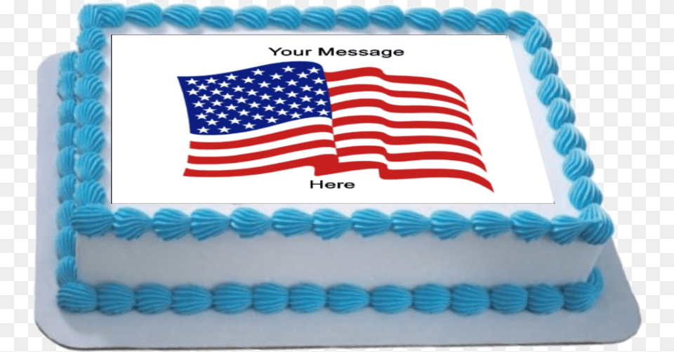 Personalised American Flag Fondant Icing Cake Topper Yo Gabba Gabba Sheet Cake, Birthday Cake, Cream, Dessert, Food Png Image
