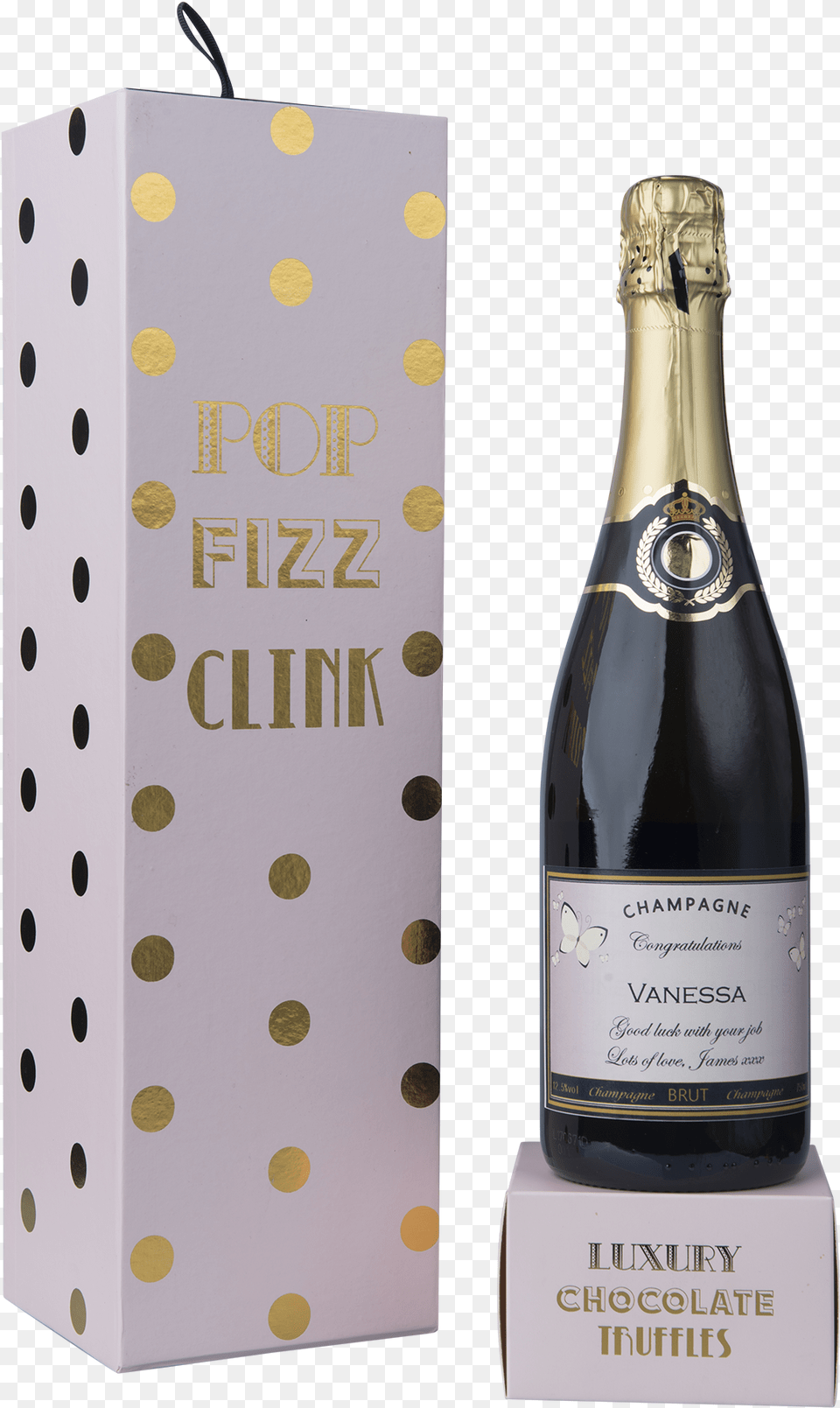 Personalised Champagne Amp Truffles, Alcohol, Beverage, Bottle, Liquor Png Image