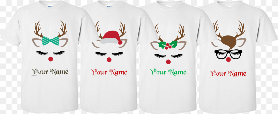 Personalised Christmas Reindeer T Reindeer Shirts With Names, Clothing, T-shirt, Shirt Free Transparent Png