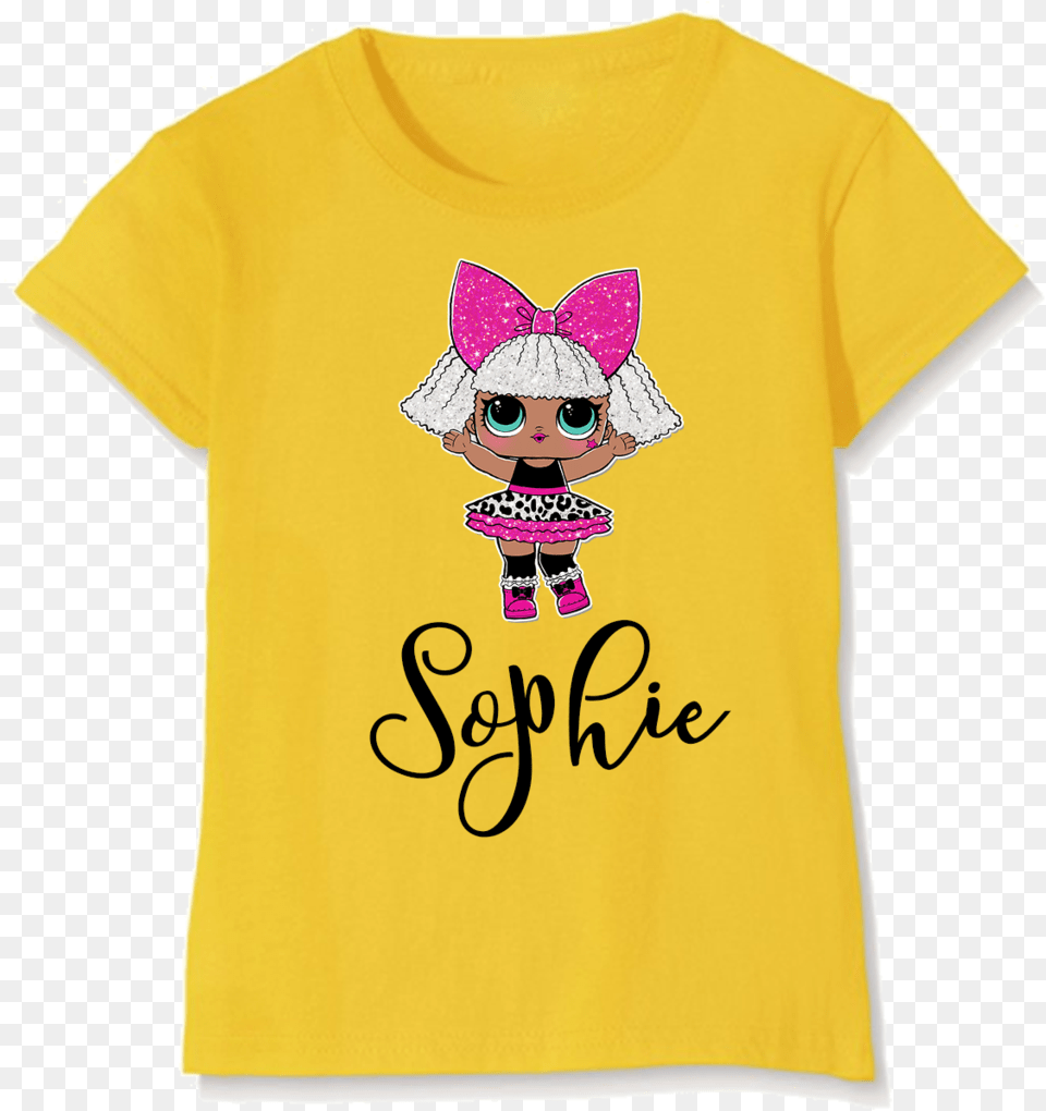 Personalised Diva Glitter Surprise Doll Design T Shirt Major Wrestling Figure Podcast, Clothing, T-shirt, Baby, Person Png