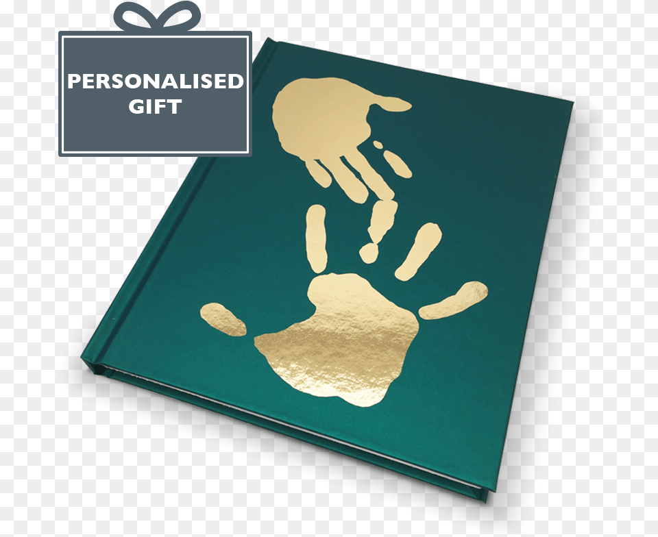 Personalised Foil Blocked Handprint Notebook Sign, Book, Publication Png Image