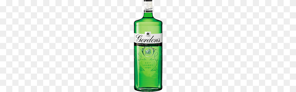 Personalised Gordons London Dry Gin Litre Engraved Bottle, Alcohol, Beverage, Liquor, Food Free Transparent Png