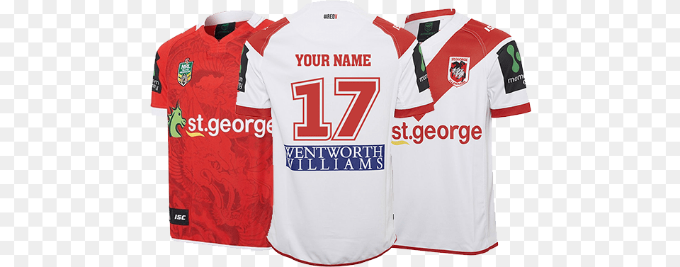 Personalised St George Illawarra Dragons Jerseys St George Illawarra All Jersy, Clothing, Shirt, T-shirt, Jersey Free Png