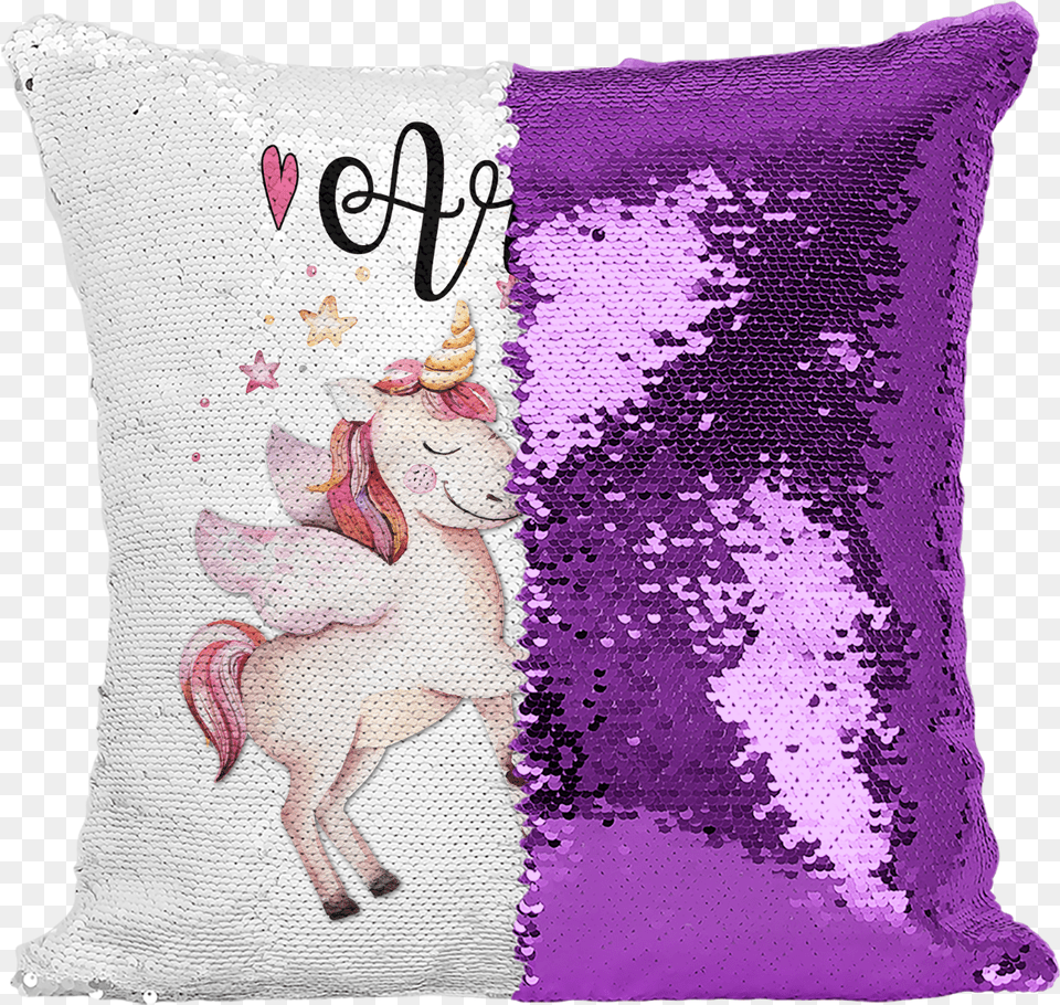 Personalised Unicorn Magic Sequin Cushion Cover Gold, Home Decor, Pillow Free Png Download