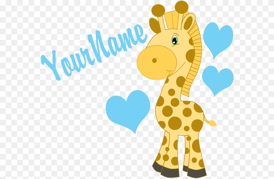 Personalizable Blue Baby Giraffe Puzzle Cartoon, Person, Animal, Dinosaur, Reptile Png Image