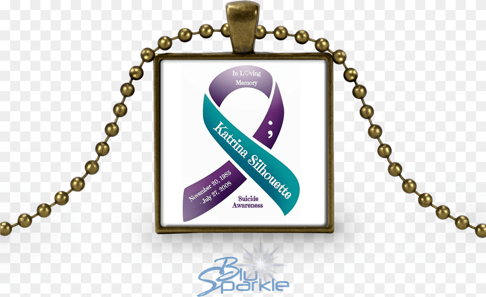 Personalized Awareness Ribbon Square Pendants Pendant, Accessories Free Png