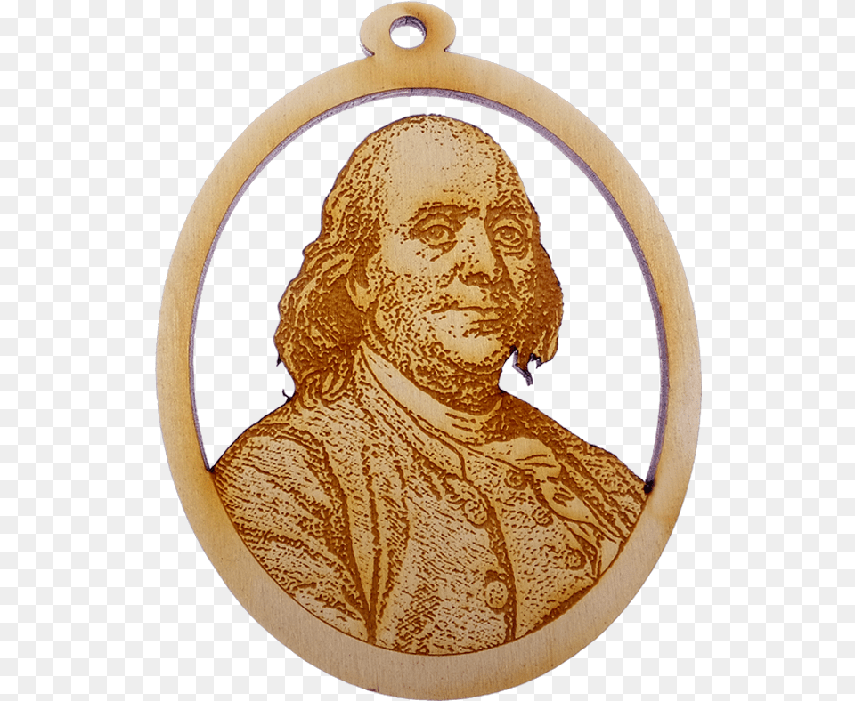 Personalized Benjamin Franklin Ornament Locket, Adult, Person, Man, Male Png