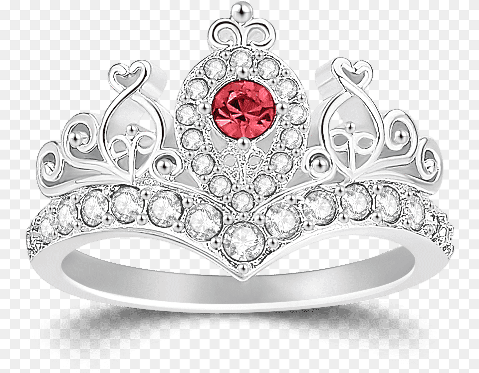 Personalized Birthstone Crown Princess Ring Silver Tiara, Accessories, Jewelry, Locket, Pendant Free Png Download