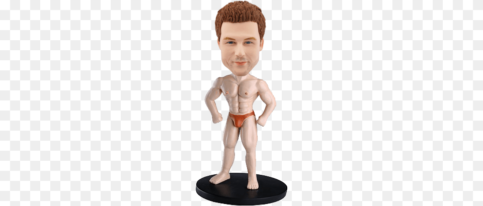 Personalized Bobble Head Doll Muscle Man Funny Man Doll, Figurine, Body Part, Person, Torso Png