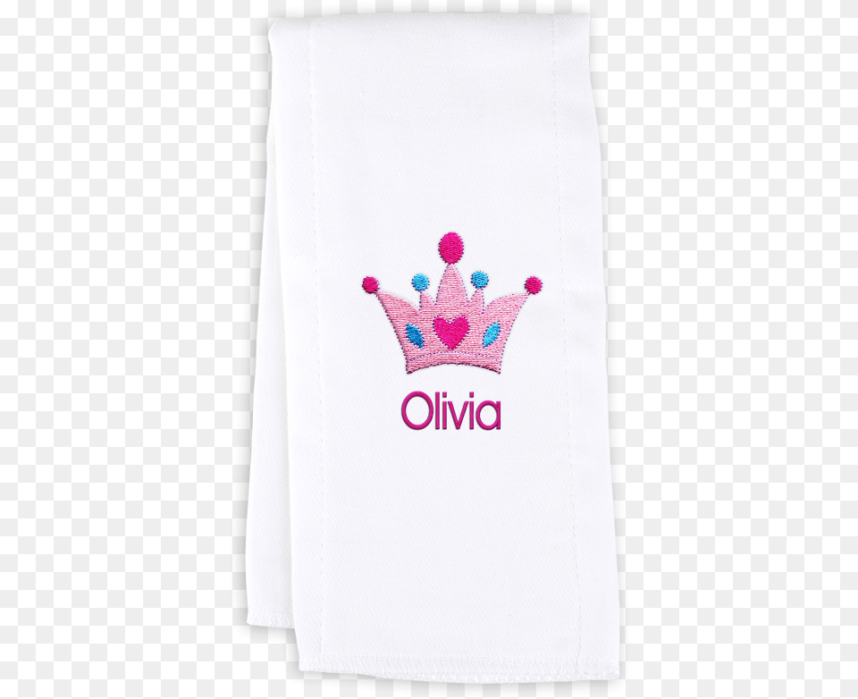 Personalized Burp Cloth With Crown Sock, Accessories, Napkin Free Png Download