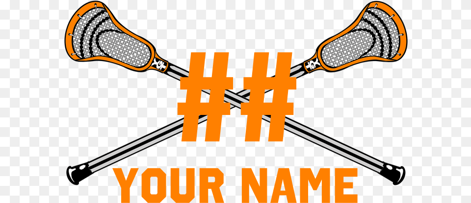 Personalized Crossed Lacrosse Sticks Orange Banner Snake Stickers, Electrical Device, Microphone, Oars, People Free Png Download