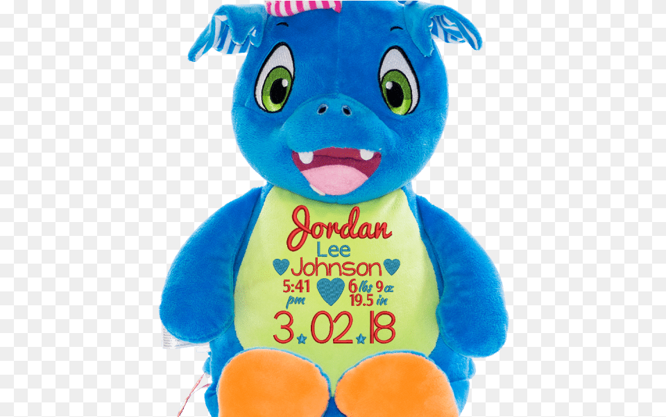 Personalized Cubbies Signature Dragon Blue Dragon Cubby, Plush, Teddy Bear, Toy Png Image