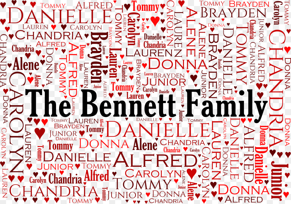 Personalized Family Word Art Tapestry Throw Calligraphy, Text Free Transparent Png
