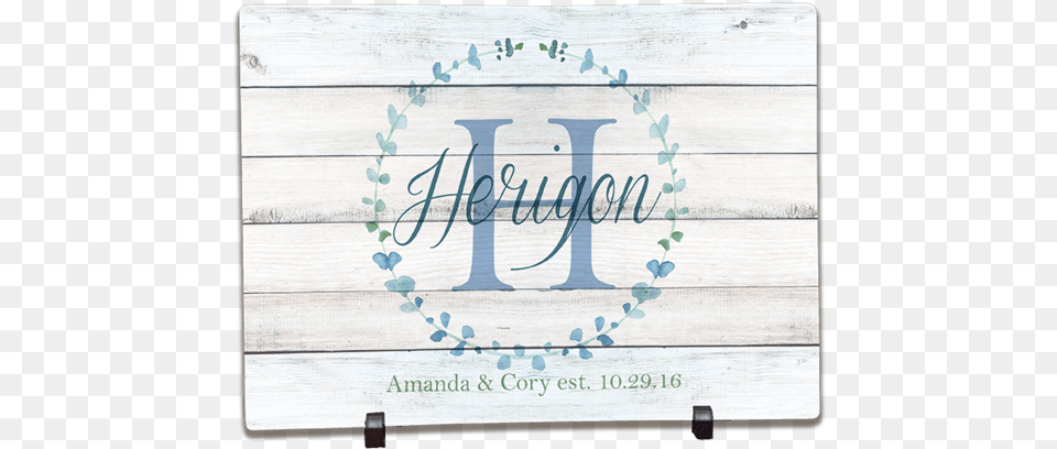 Personalized Glass Cutting Boards Blue Watercolor Wreath Personalized Glass Cutting Board, Calligraphy, Handwriting, Text, Plant Free Png