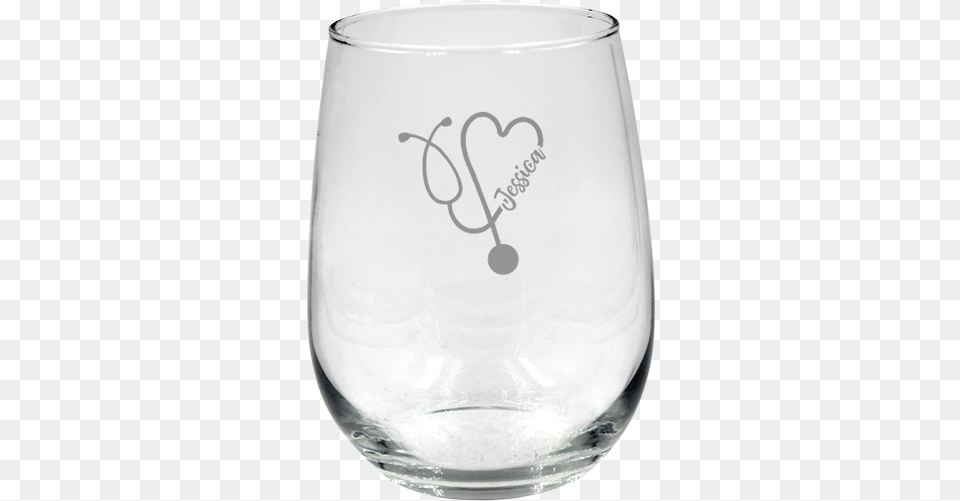 Personalized Heart Stethoscope Stemless Wine Glass Wine Glass, Jar, Alcohol, Beverage, Liquor Free Png