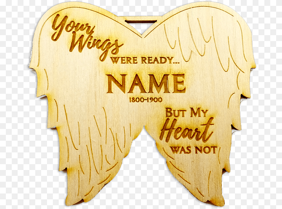 Personalized Memorial Ornaments Angel Wing Memorial Emblem, Logo, Badge, Symbol, Person Free Png
