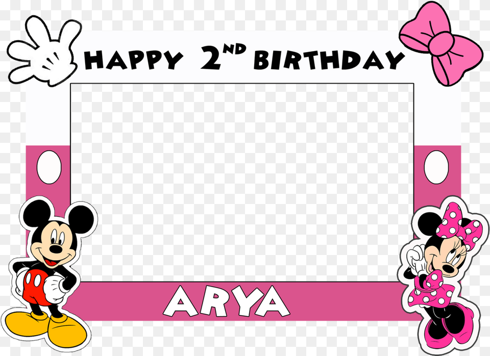 Personalized Minnie Mouse Birthday Selfie Frame Photo Booth Frame Minnie Mouse, Baby, Person Free Png Download