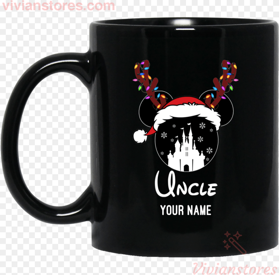 Personalized Mug Mickey Uncle Disney Castle Christmas Black Lovely Gift Va10, Cup, Beverage, Coffee, Coffee Cup Free Png Download
