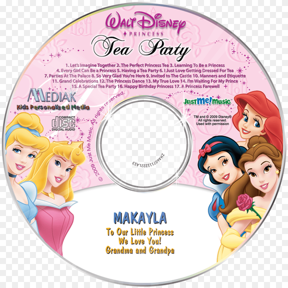 Personalized Music Cd Disney Princess Just Me Music, Disk, Dvd, Face, Head Png Image
