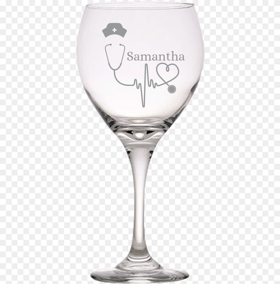 Personalized Nurse Hat Stethoscope Red Wine Glass Libbey, Alcohol, Beverage, Goblet, Liquor Png