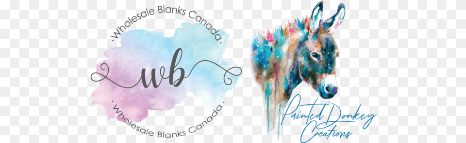 Personalized Or Blank Watercolor Donkey Painting, Animal, Mammal Png