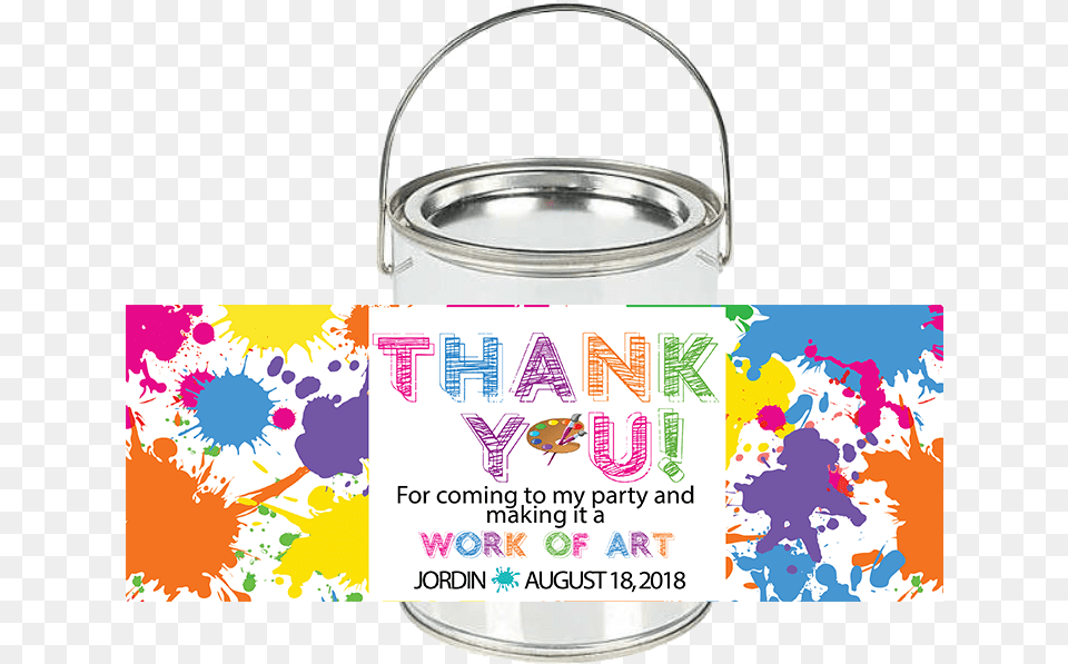 Personalized Paint Bucket Party Favor Set Of Lid, Paint Container, Baby, Person Free Transparent Png