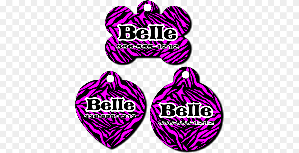 Personalized Pink Zebra Pink Background Pet Tag For Dog, Purple, Advertisement, Poster, Baby Free Transparent Png