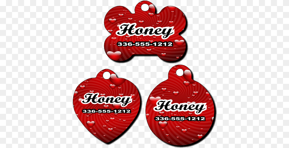 Personalized Red Hearts Background Pet Tag For Dogs And Cats Shipping Pt335 Day, Advertisement, Food, Ketchup, Logo Free Png Download