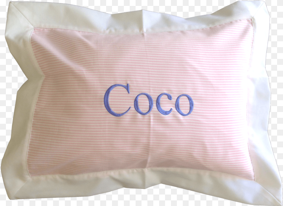 Personalized Seersucker Pillow Sleepover Throw Pillow, Cushion, Home Decor, Diaper Free Png Download