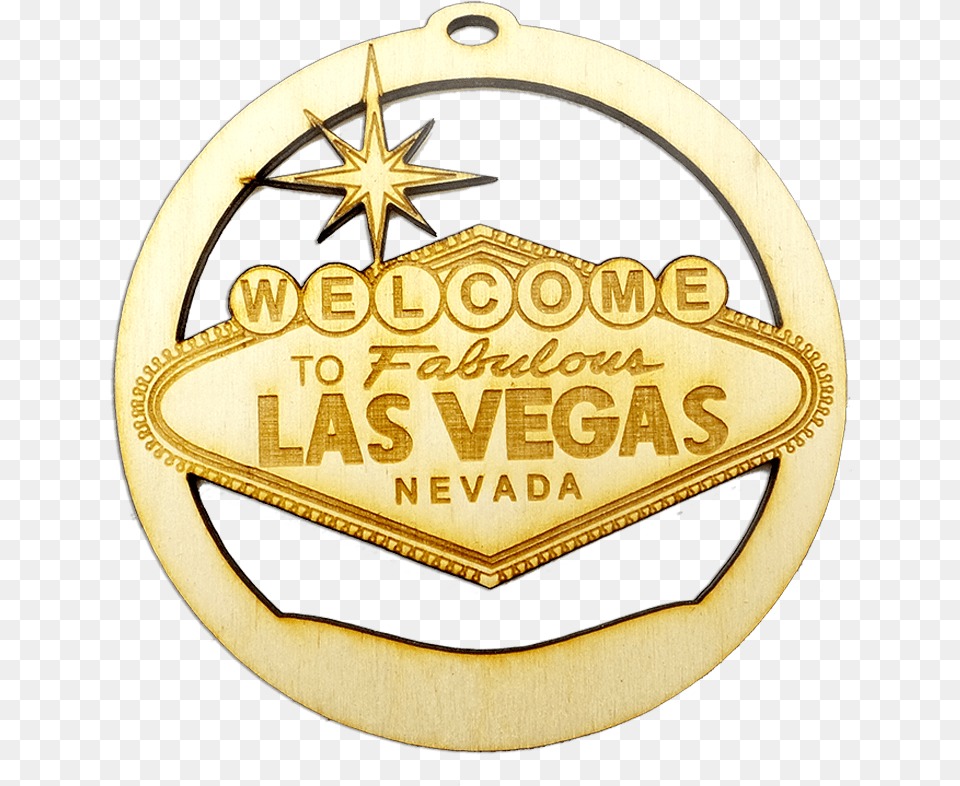 Personalized Welcome To Las Vegas Sign Ornament Welcome To Las Vegas Sign, Badge, Logo, Symbol, Gold Free Transparent Png