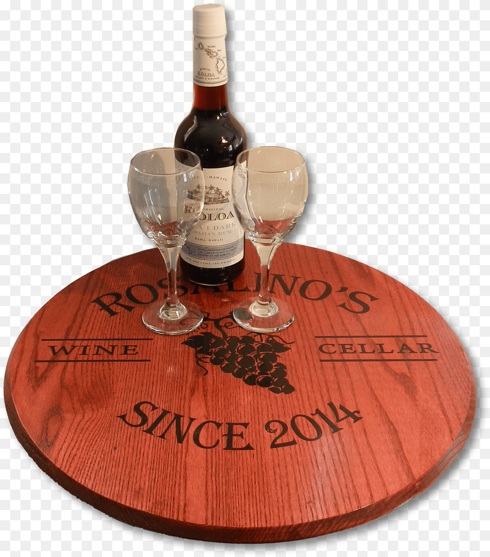 Personalized Wine Cellar Wine Barrel Head Lazy Susan Champagne, Glass, Table, Furniture, Liquor Png Image