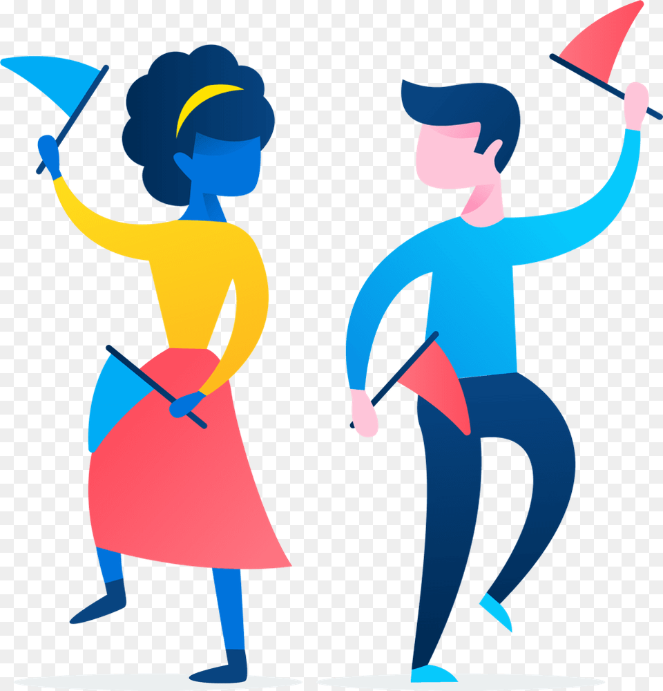 Personas Animadas Bailando Con Banderines Animated People Dancing, Adult, Person, Female, Woman Png Image