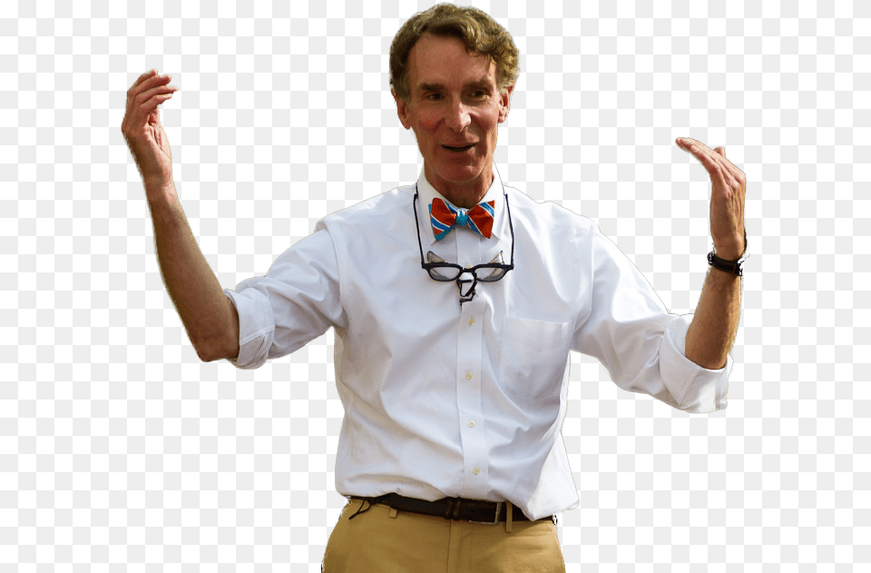 Personbill Nye Cheering, Accessories, Shirt, Person, Man Free Png Download