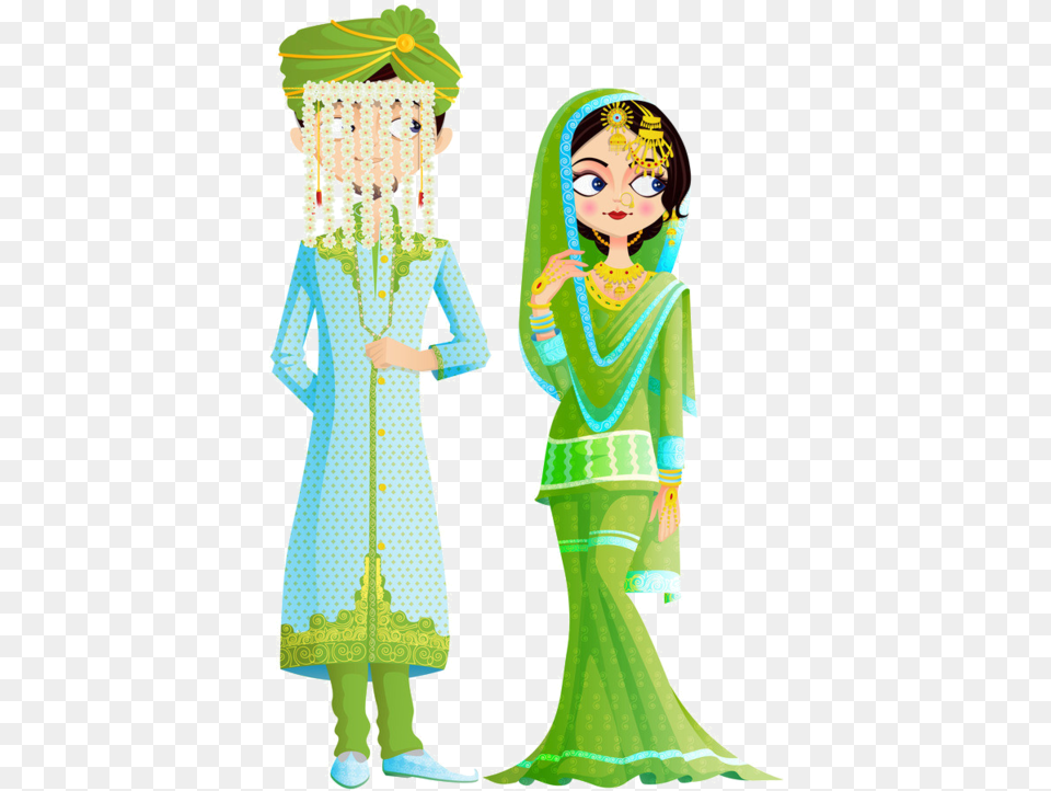 Personnages Illustration Individu Personne Gens Muslim Wedding Couple Vector, Sleeve, Clothing, Costume, Person Png