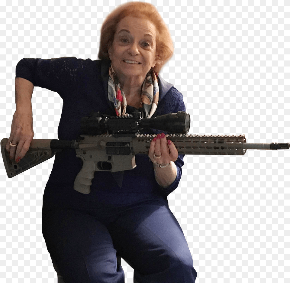 Personold Lady Holding An Assault Rifle Assault Rifle, Weapon, Firearm, Gun, Portrait Png Image