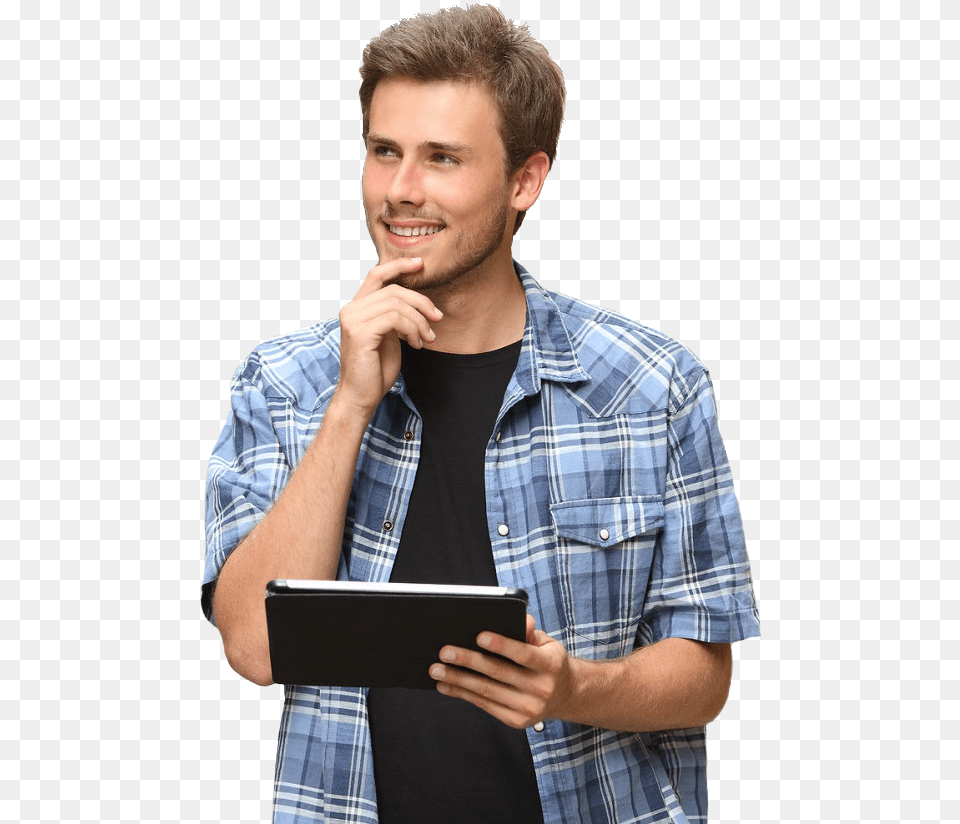 Personpleasantly Distracted Man Thinking Man Thinks Background, Clothing, Shirt, Portrait, Face Png