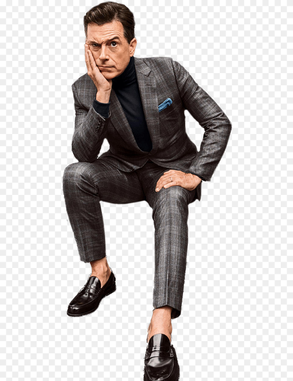Personstephen Colbert Looking Formal Wear, Jacket, Shoe, Formal Wear, Footwear Png Image