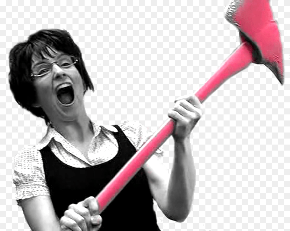 Persontina Fey With An Ax From An Snl Commercial Tina Fey Axe, Face, Head, Person, Adult Free Transparent Png