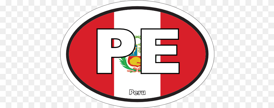 Peru Pe Flag Oval Sticker Vertical, Logo, Food, Fruit, Plant Png