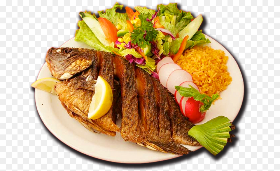 Pescado Frito Plato Tipico, Food, Food Presentation, Lunch, Meal Free Png Download