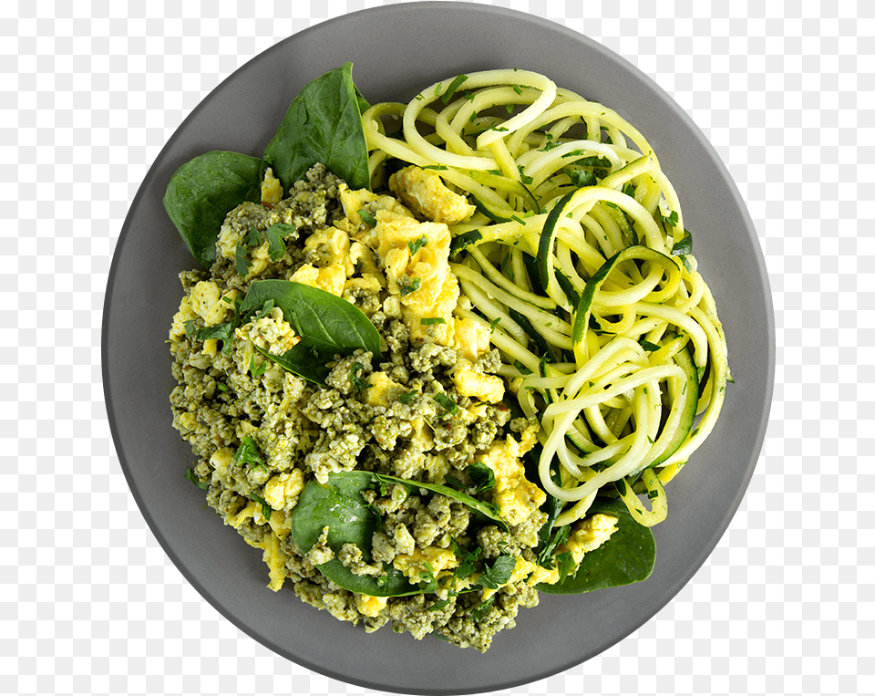 Pesto Eggs With Turkey And Zucchini Gourd, Food, Pasta, Spaghetti Free Png