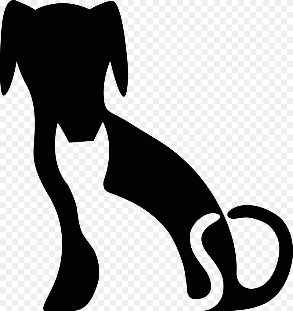 Pet A Cat Clipart Clip Art Black And White Library Clipart Dog And Cat, Silhouette, Animal, Mammal Free Png Download