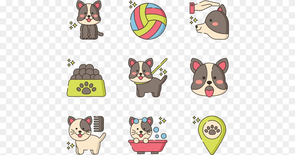 Pet Grooming Icons Vector, Animal, Bear, Mammal, Wildlife Free Png Download