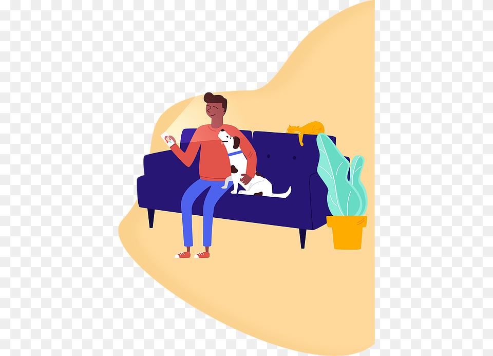 Pet Parent Sitting, Furniture, Clothing, Couch, Hat Free Png Download