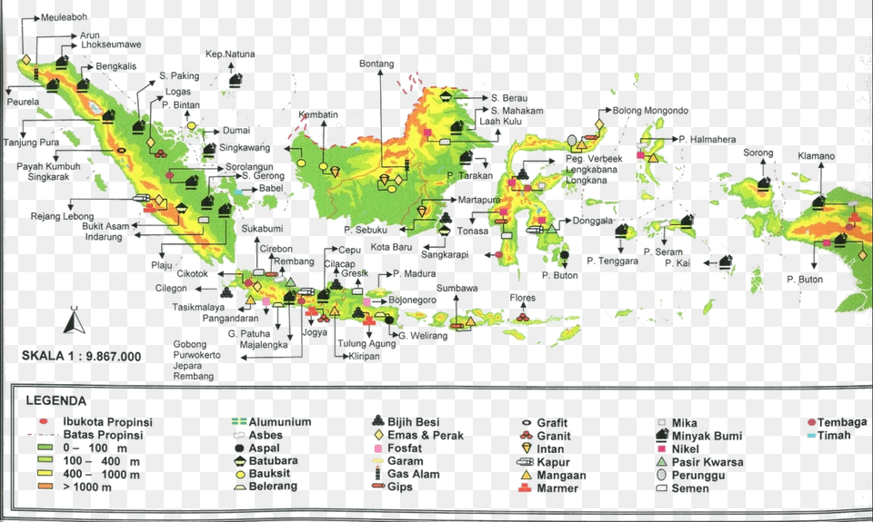 Peta Kekayaan Alam Republik Indonesia Map, Chart, Plot, Plant, Vegetation Free Transparent Png