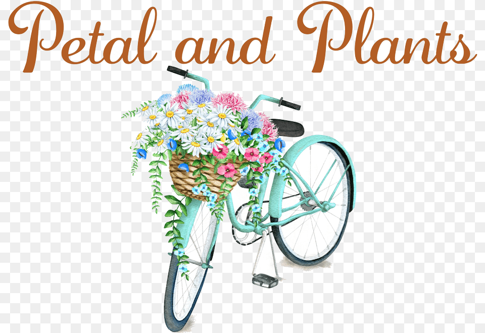 Petal And Plants Outdoor Pillows With Bicycles, Art, Plant, Graphics, Flower Bouquet Free Png