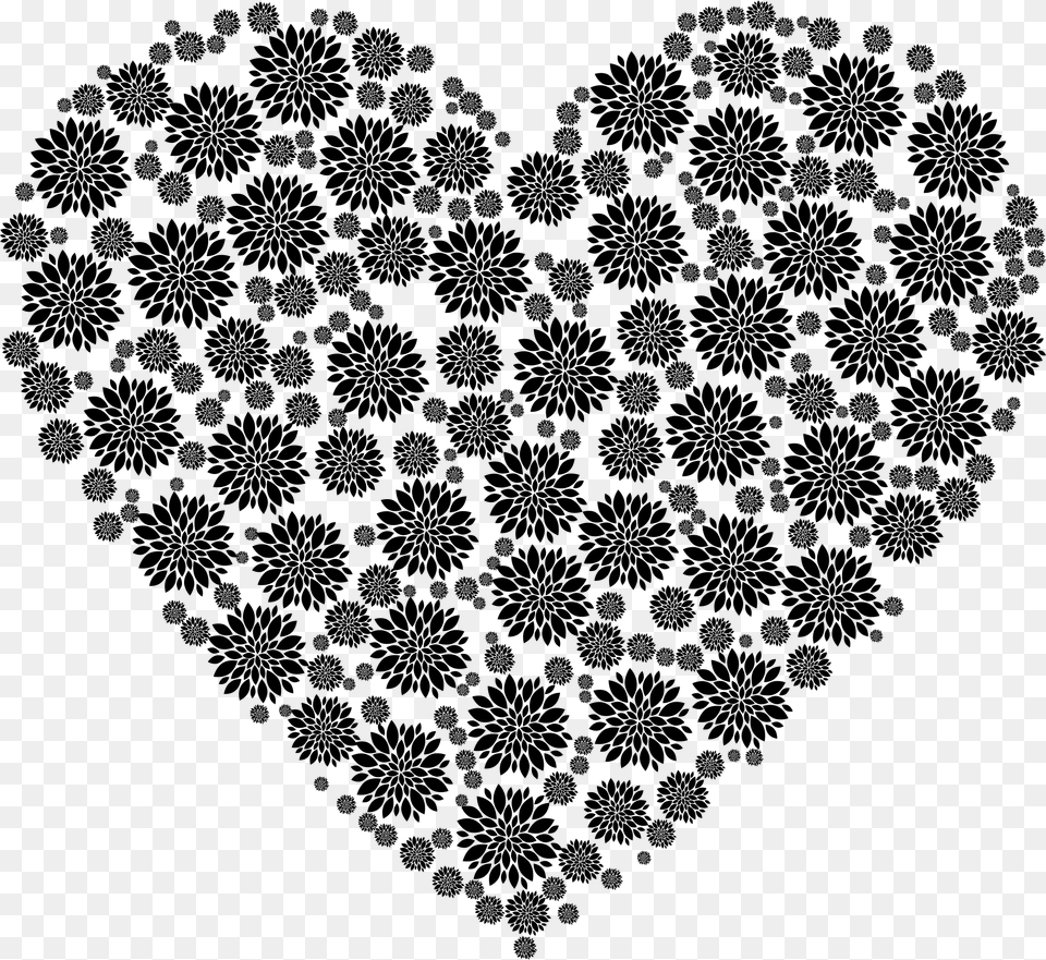 Petals Heart Black And White Library Cuff Bracelet Personalized Mums Black Pattern Scroll, Gray Free Png
